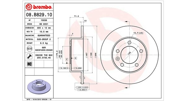MAGNETI MARELLI Bremseskive 360406106500 360406106500 Bremseskiver RENAULT 17 MAGNETI MARELLI