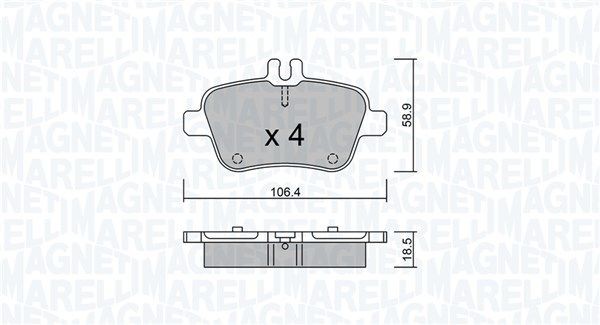 MAGNETI MARELLI Kit pastiglie freni 363916060843 363916060843 costo Pastiglie dei freni MAGNETI MARELLI MERCEDES-BENZ GLK
