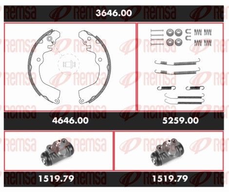 REMSA Bremsensatz, Trommelbremse 3646.00 3646.00 REMSA Bremsensatz, Trommelbremse Mitsubishi Pajero 2 Kosten