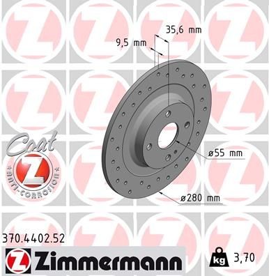 ZIMMERMANN Disco freno 370.4402.52 370.4402.52 Dischi freno ZIMMERMANN MAZDA CX-9 costo