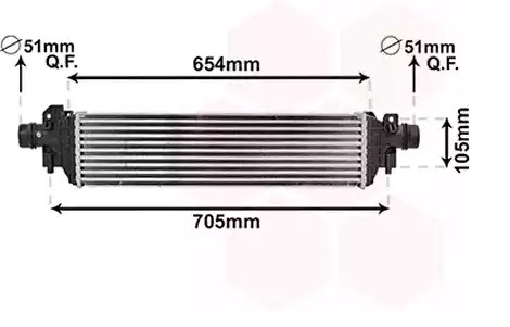 VAN WEZEL Intercooler 37004664 37004664 Radiador do ar de sobrealimentação CHEVROLET CORVETTE VAN WEZEL