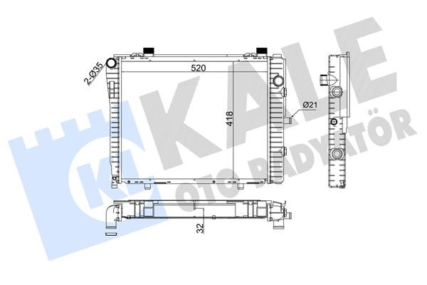 KALE OTO RADYATOR Radiator, motorkjøling 370300 370300 Radiator KALE OTO RADYATOR MERCEDES-BENZ SPRINTER