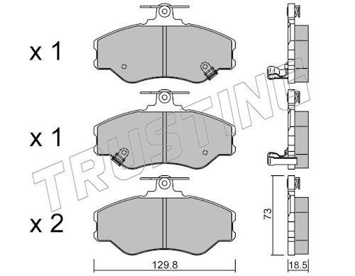 Remblokken TRUSTING 375.0 TRUSTING 375.0 Remblok vóór en achter Hyundai H100 2001