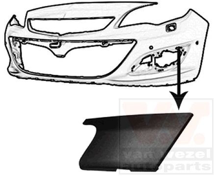VAN WEZEL Övertäck, stötfångare 3753491 Byta Stötfångarlist Opel Omega B Sedan kostnad VAN WEZEL 3753491