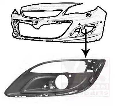 VAN WEZEL Vetracia mrieżka v nárazníku 3753593 3753593 Vetracia mrieżka v nárazníku VAN WEZEL OPEL MERIVA