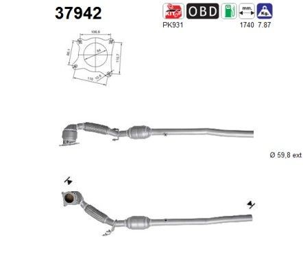 AS Katalysator 37942 AS 37942 Katalysator Renault FLUENCE originale
