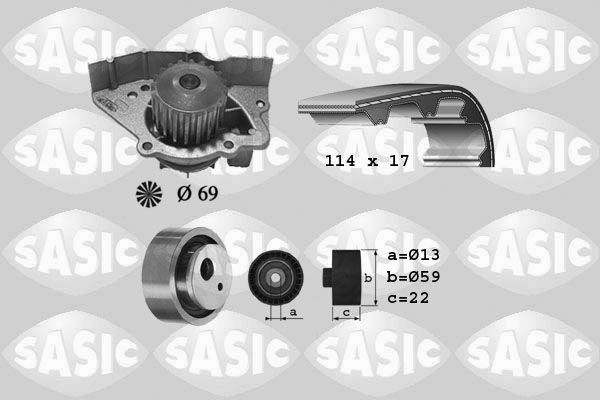 SASIC Kamremssats med vattenpump 3900024 3900024 SASIC kuggrem + vattenpump Citroen BX