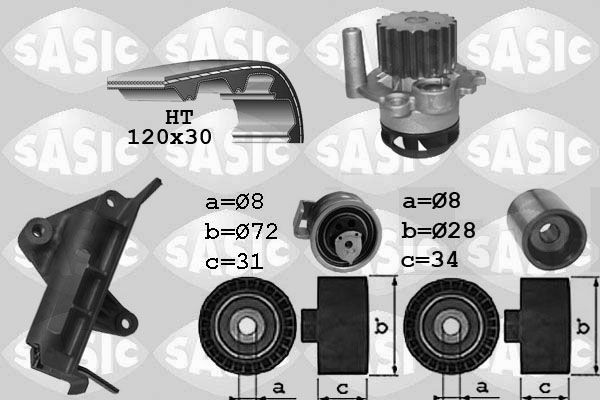 SASIC Distributieriem set + waterpomp 3906021 Volkswagen TRANSPORTER Distributieriem set met waterpomp SASIC 3906021
