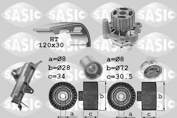 SASIC Wasserpumpe + Zahnriemensatz 3906022 3906022 SASIC VW Zahnriemensatz