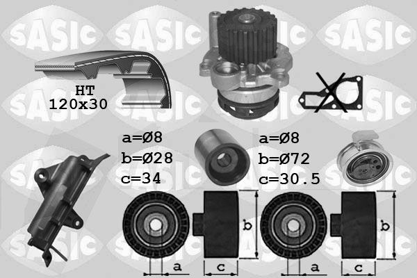 SASIC Distributieriem set + waterpomp 3906023 Distributieset met waterpomp SASIC TRANSPORTER 3906023 goedkoop