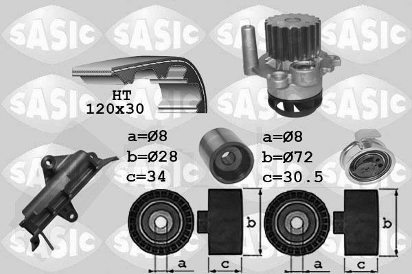 SASIC Vodné čerpadlo + sada ozubeného remeňa 3906025 Rozvodová sada SASIC Volkswagen UP 3906025