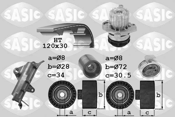 SASIC Distributieriem set + waterpomp 3906027 Distributieriem met waterpomp SASIC TRANSPORTER 3906027 goedkoop