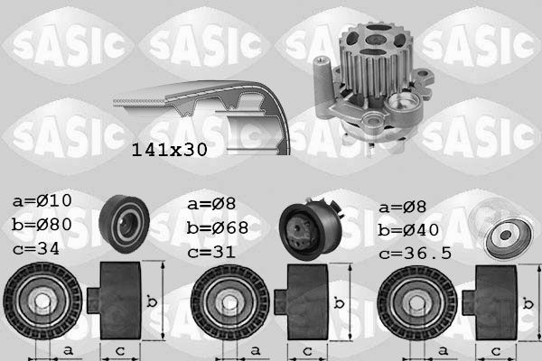 SASIC Vodné čerpadlo + sada ozubeného remeňa 3906028 Sada rozvodového remeňa SASIC Volkswagen UP 3906028