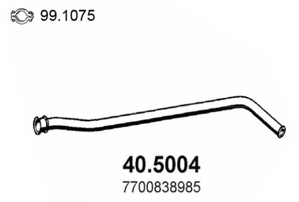 ASSO Výfukové potrubie 40.5004 Vyfukove potrubie ASSO Renault CLIO 40.5004