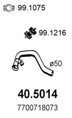 ASSO Výfukové potrubie 40.5014 Vyfukove potrubie ASSO Renault CLIO 40.5014