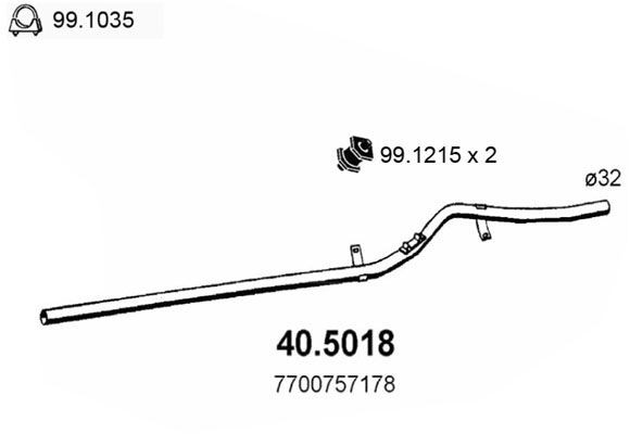ASSO Výfukové potrubie 40.5018 Vyfukove potrubie ASSO CLIO 40.5018 lacné