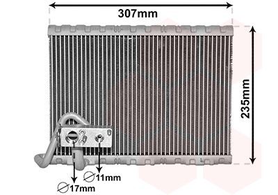 VAN WEZEL Evaporador, ar condicionado 4000V401 VAN WEZEL Radiador de ar condicionado FORD 4000V401
