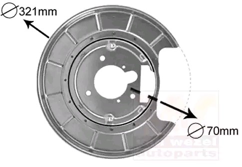 VAN WEZEL Lamiera paraspruzzi disco freno 4047374 VAN WEZEL 4047374 Protezione disco freno 1007 Hatchback prezzo