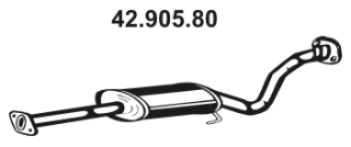 EBERSPÄCHER Silencieux intermédiaire 42.905.80 42.905.80 Échappement intermédiaire HYUNDAI COUPE EBERSPÄCHER