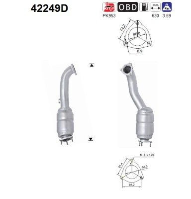 AS Katalysator 42249D 42249D AS Katalysator Audi billige