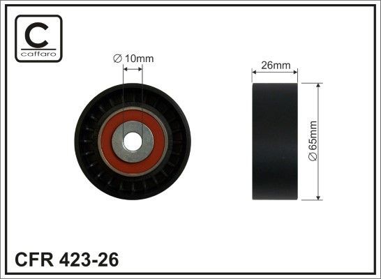 CAFFARO Deflection / Guide Pulley, v-ribbed belt 423-26 CAFFARO 423-26 Lancia Thesis 841 guide pulley price