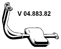 EBERSPÄCHER Panela de escape dianteira 04.883.82 Panela de escape dianteira FORD EBERSPÄCHER 04.883.82