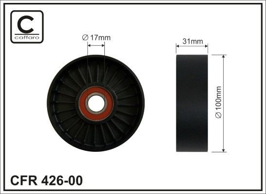 Rolo tensor, correia trapezoidal estriada CAFFARO 426-00 CAFFARO 426-00 Polia tensora correia LEXUS IS 2002