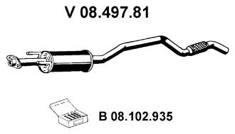 EBERSPÄCHER Silenziatore anteriore 08.497.81 08.497.81 Marmitta anteriore EBERSPÄCHER OPEL KADETT costo