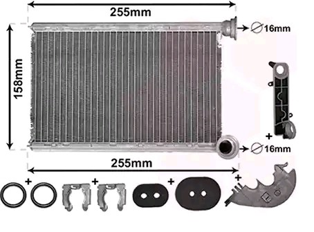 VAN WEZEL Heater matrix 43006551 VAN WEZEL 43006551 genuine Renault Trafic 3 heat exchanger price