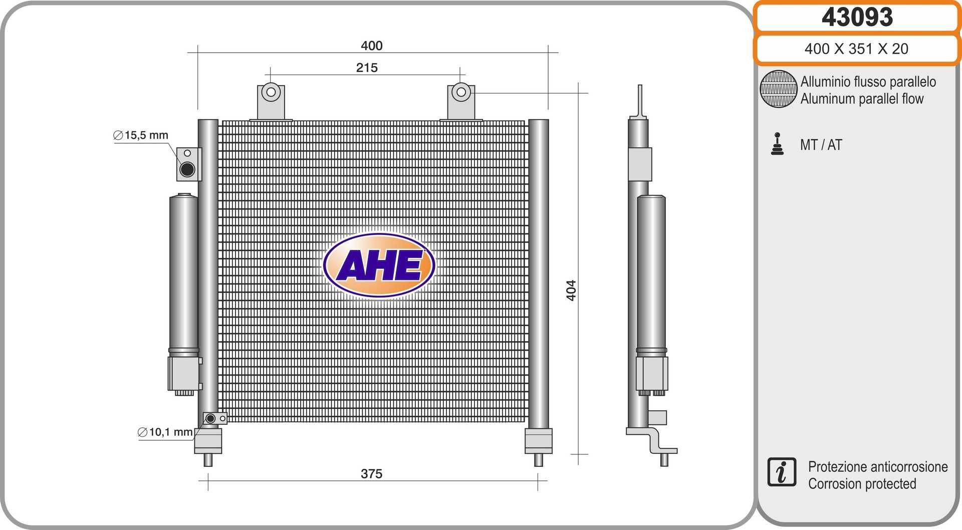 Condensatore climatizzatore AHE 43093 AHE 43093 costo Radiatore aria condizionata Suzuki WAGON R+ 2022