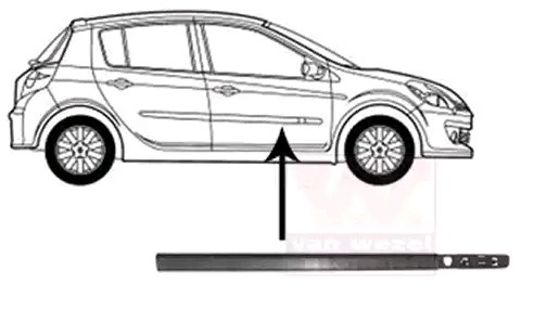 VAN WEZEL Pynte- / beskyttelseslist, dør 4331424 VAN WEZEL 4331424 Beskyttelseslist Renault Laguna 3 Grandtour pris