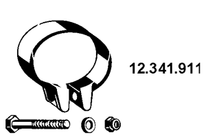 EBERSPÄCHER Σύνδεσμος σωλήνων, σύστημα απαγωγής καυσαερίων 12.341.911 Σφιγκτήρες σωλήνων εξατμισεισ EBERSPÄCHER Ford ESCORT 12.341.911