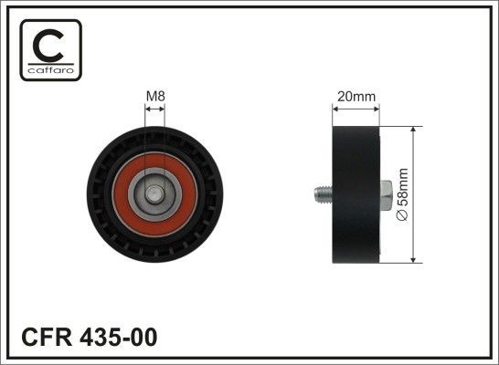CAFFARO Rolo tensor, correia trapezoidal estriada 435-00 CAFFARO 435-00 Polia de retorno correia trapezoidal estriada VW Passat B7 Sedan originais preço