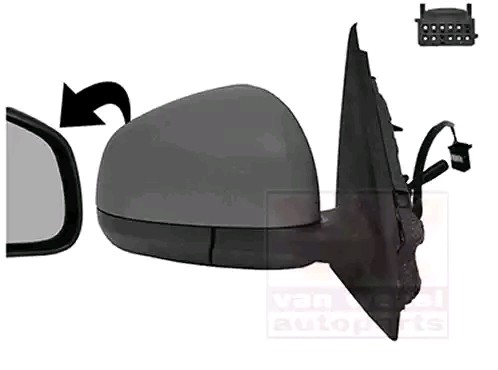 VAN WEZEL Wing mirror 4368804 price Smart 452 Side mirror assembly 4368804 VAN WEZEL