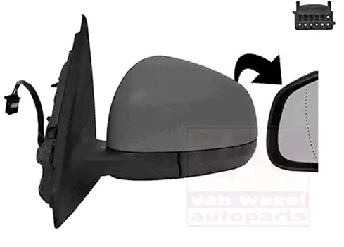 VAN WEZEL Wing mirror 4368807 Smart 452 Offside wing mirror 4368807 VAN WEZEL