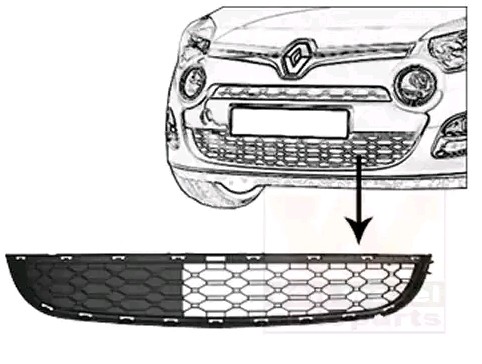 VAN WEZEL Ventilatiegrille, bumper 4372590 VAN WEZEL 4372590 Bumper rooster Jaguar E-PACE goedkoop