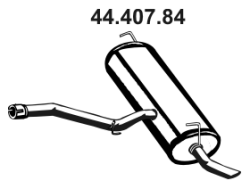 EBERSPÄCHER Bakre ljuddämpare 44.407.84 44.407.84 EBERSPÄCHER ljuddämpare NISSAN PRIMASTAR
