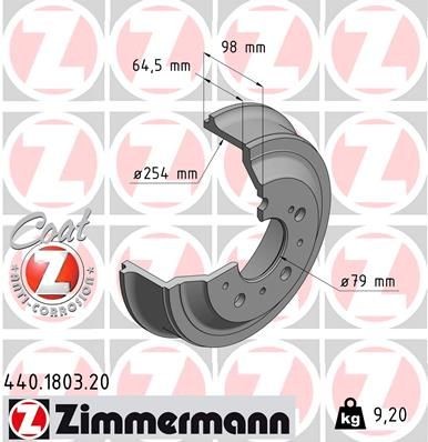 ZIMMERMANN Bremstrommel 440.1803.20 Bremstrommeln ZIMMERMANN 2008 440.1803.20 günstig