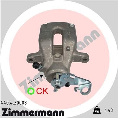ZIMMERMANN Δαγκάνα φρένων 440.4.30008 Δαγκανα φρενου ZIMMERMANN C8 440.4.30008 φθηνά