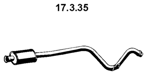 EBERSPÄCHER Panela de escape dianteira 17.3.35 17.3.35 Panela de escape dianteira RENAULT SUPER 5 EBERSPÄCHER