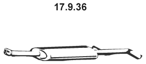 EBERSPÄCHER Silencieux intermédiaire 17.9.36 Pot intermédiaire EBERSPÄCHER TRAFIC 17.9.36 pas cher