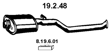 EBERSPÄCHER Panela de escape central 19.2.48 Panela de escape central CITROËN EBERSPÄCHER 19.2.48