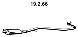 EBERSPÄCHER Μεσαίο σιλανσιέ 19.2.66 Μεσαίο καζανάκι εξάτμισης EBERSPÄCHER Peugeot 4007 19.2.66