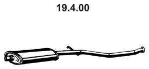 EBERSPÄCHER Mittenljuddämpare 19.4.00 19.4.00 EBERSPÄCHER mellan ljuddämpare Peugeot 206