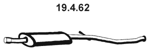 EBERSPÄCHER Uitlaat middendemper 19.4.62 Tussendemper EBERSPÄCHER 206 19.4.62 goedkoop
