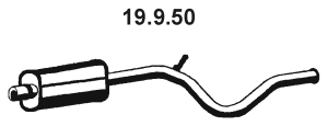 EBERSPÄCHER Mittenljuddämpare 19.9.50 19.9.50 EBERSPÄCHER resonator avgassystem PEUGEOT 206