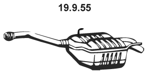 EBERSPÄCHER Silencieux arrière 19.9.55 Pot d'échappement complet EBERSPÄCHER C8 19.9.55 pas cher
