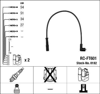 NGK Süütesüsteemikomplekt 44283 NGK 44283 Süütesüsteemikomplekt