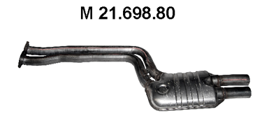 EBERSPÄCHER Fremre eksospotte 21.698.80 EBERSPÄCHER 21.698.80 Forreste lyddemper BMW E46 Stasjonsvogn originale pris