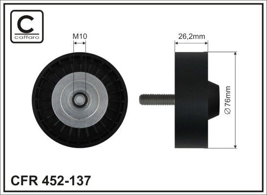 CAFFARO Parazīt- / Vadrullītis, Ķīļrievu siksna 452-137 CAFFARO 452-137 Parazīt vadrullītis ķīļrievu siksna VW Polo 5 cena